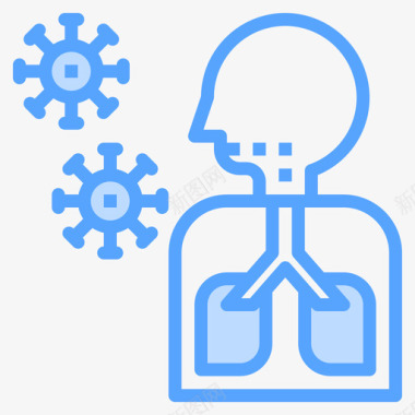 肺病毒156蓝色图标