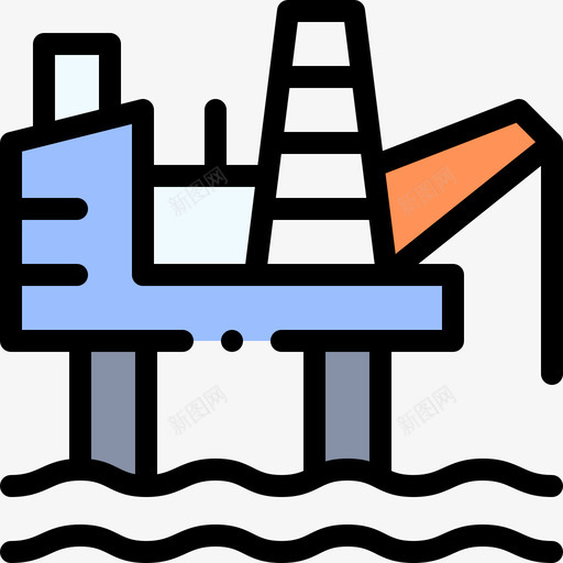 石油平台工业流程55线性颜色svg_新图网 https://ixintu.com 石油 平台 工业 流程 线性 颜色