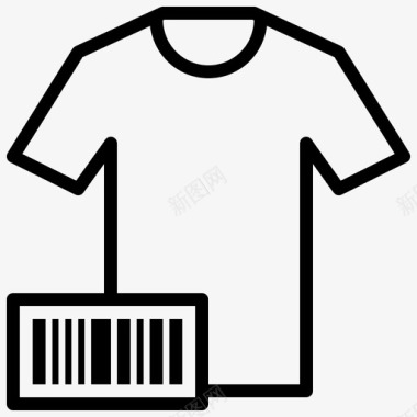 T恤条形码和二维码12线性图标