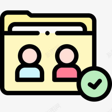 共享文件夹远程办公6线性颜色图标