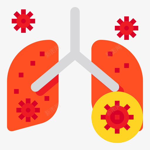 肺炎冠状病毒75扁平svg_新图网 https://ixintu.com 肺炎 冠状 病毒 扁平