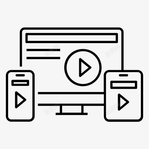 响应界面响应设计用户界面svg_新图网 https://ixintu.com 响应 界面 网站 设计 用户界面 视频 搜索引擎 优化 网页 轮廓 向量