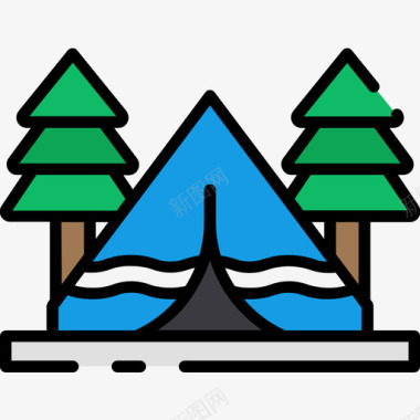 帐篷北极42线性颜色图标