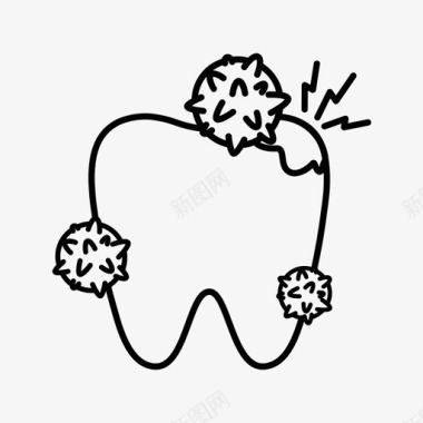 牙齿和细菌牙齿护理牙科图标