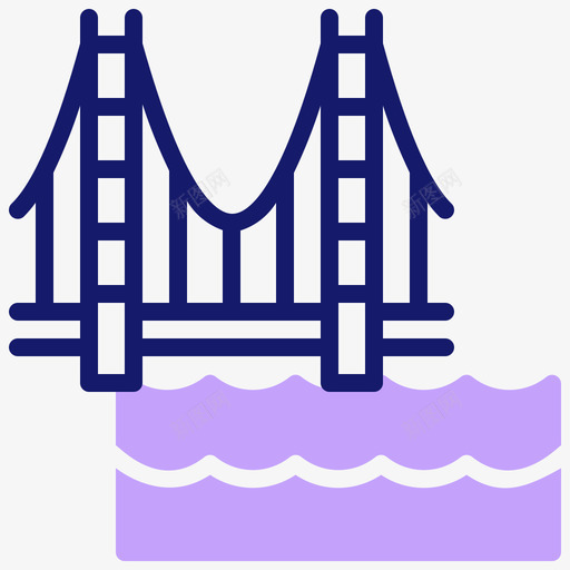 金门大桥33个地标性建筑线条色彩svg_新图网 https://ixintu.com 金门 大桥 33个 地标 建筑 线条 色彩