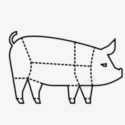 切块猪肉猪肉切块肉店火腿高清图片