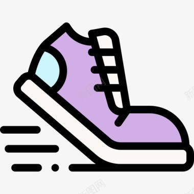 跑步鞋运动训练4线性颜色图标