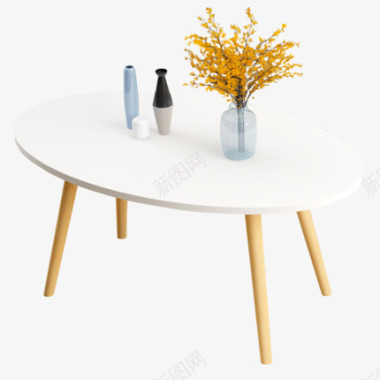 北欧客厅茶几现代简约小户型茶桌实木腿沙发边家用矮桌图标