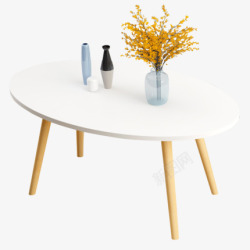 设计胡桃木腿矮桌北欧客厅茶几现代简约小户型茶桌实木腿沙发边家用矮桌高清图片