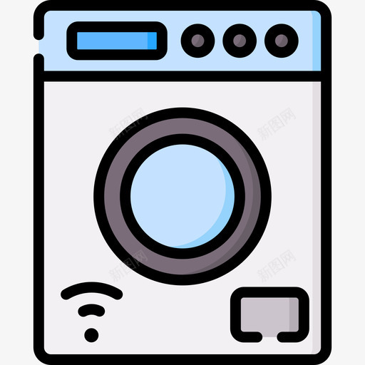 智能洗衣机智能家居54线性颜色svg_新图网 https://ixintu.com 智能 洗衣机 智能家居 线性 颜色
