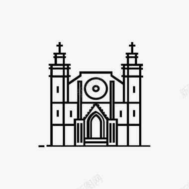 大教堂建筑巴塞罗那图标
