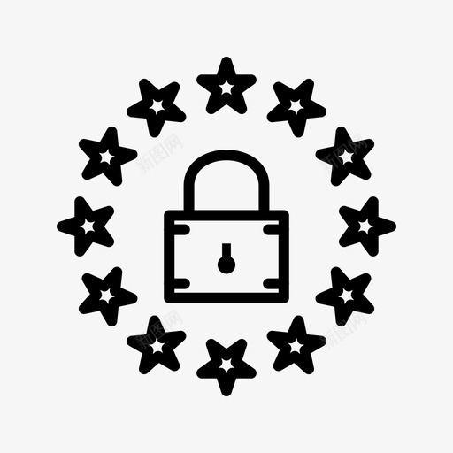 gdpr安全锁保护glyph图标svg_新图网 https://ixintu.com gdpr 安全 保护 glyph 图标