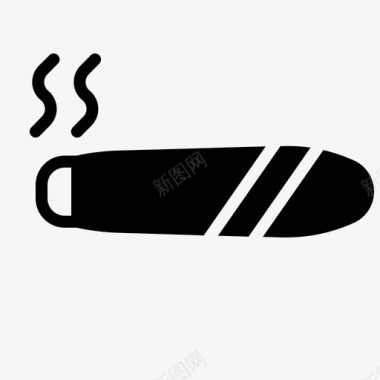 雪茄烟父亲节固体图标