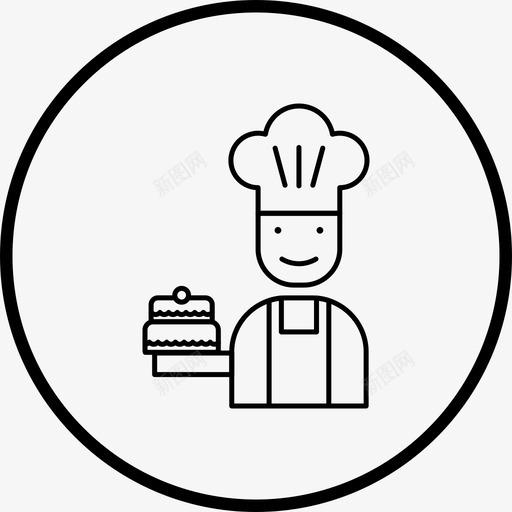 厨师化身面包店svg_新图网 https://ixintu.com 厨师 化身 面包店 线路 图标