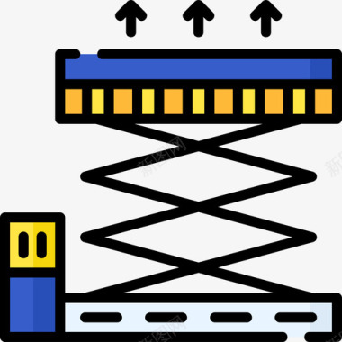 升降机工业过程53线性颜色图标