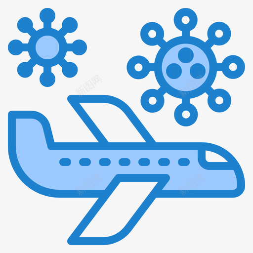 飞机冠状病毒100蓝色svg_新图网 https://ixintu.com 飞机 冠状 病毒 蓝色