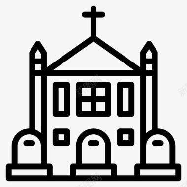 公墓建筑物教堂图标