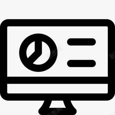 饼图web应用程序线性图标