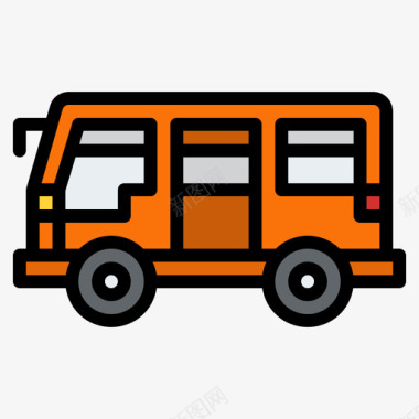 小型客车交通214线性颜色图标