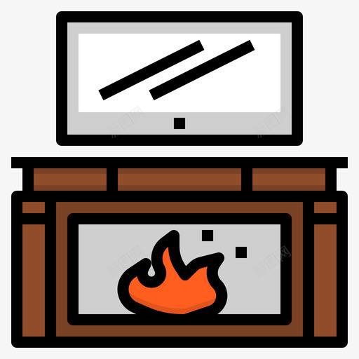 壁炉家具216线性颜色svg_新图网 https://ixintu.com 壁炉 家具 线性 颜色