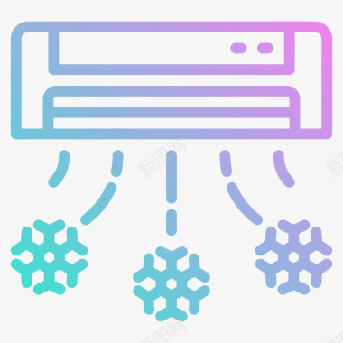 空调家庭办公室3梯度图标