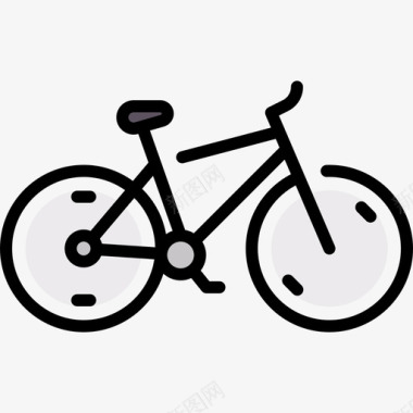 自行车高中34线性颜色图标