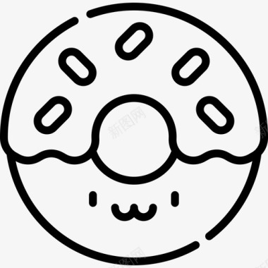 甜甜圈快餐109线性图标