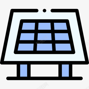 太阳能电池板工业工艺55线性颜色图标