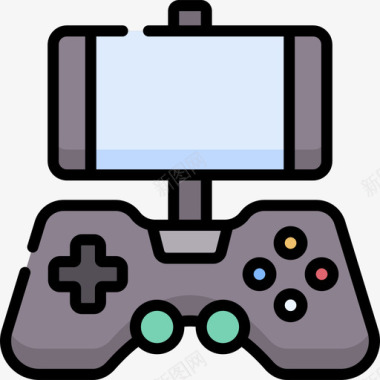 手机游戏视频游戏6线性颜色图标