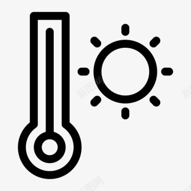 炎热的温度夏天阳光图标