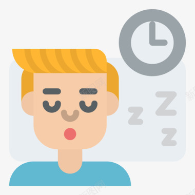 睡眠健康与卫生1平淡图标
