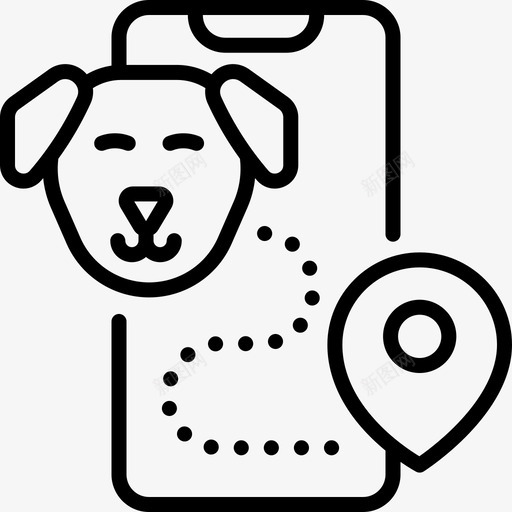 狗跟踪应用程序宠物店93线性svg_新图网 https://ixintu.com 跟踪 应用程序 宠物 线性