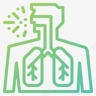 呼吸系统冠状病毒61梯度图标
