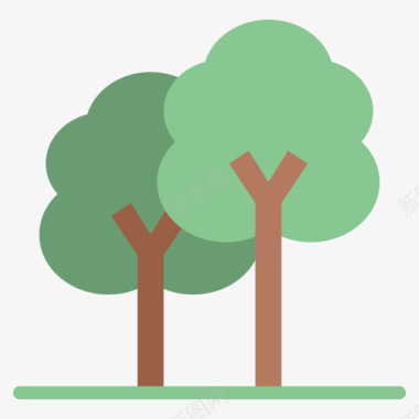 树木生态环境10平坦图标