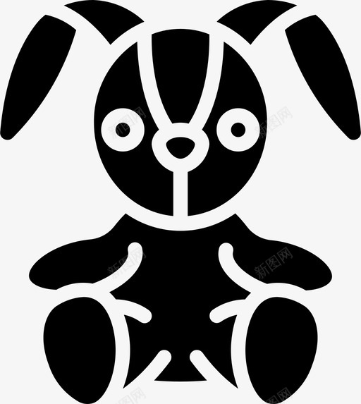 兔子软玩具1填充svg_新图网 https://ixintu.com 兔子 玩具 填充