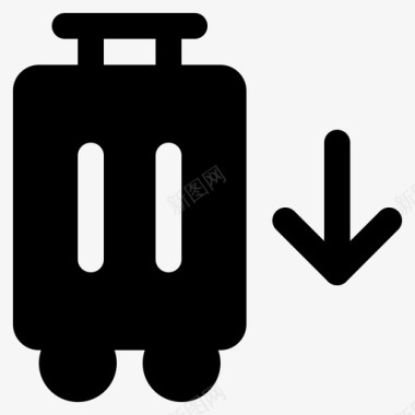 手提箱放下行李打包图标