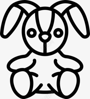 兔子软玩具2线性图标