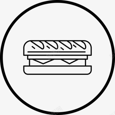 三明治快餐肉图标