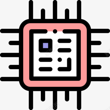 芯片网络主机91线性颜色图标