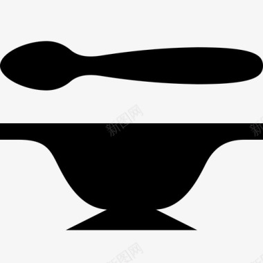 吃儿童餐盘勺子图标