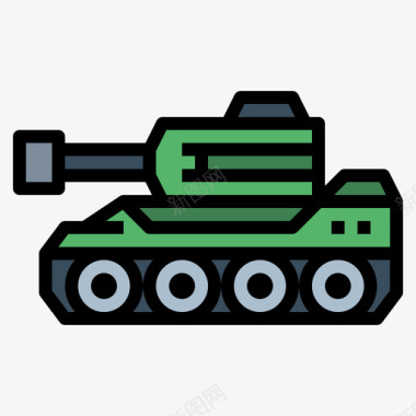 坦克士兵9线性颜色图标
