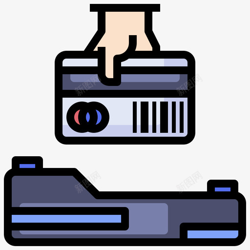 信用卡条形码和二维码9线性颜色svg_新图网 https://ixintu.com 信用卡 条形码 二维 线性 颜色