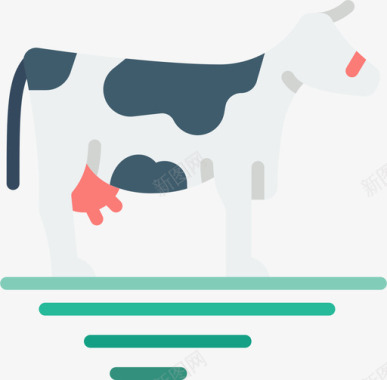 奶牛农业72平坦图标