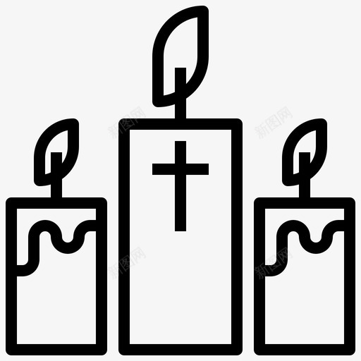 蜡烛装饰照明svg_新图网 https://ixintu.com 蜡烛 装饰 照明 基督教 轮廓