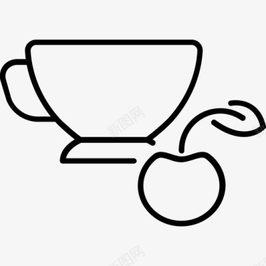 樱桃茶杯子饮料图标