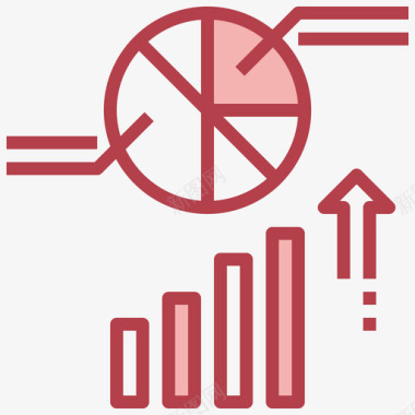 统计商业分析7红色图标