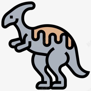 恐龙博物馆125线性颜色图标