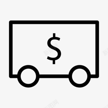 美元运输集装箱运输线图标