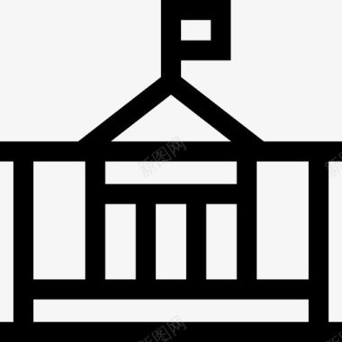 博物馆90城市线性图标