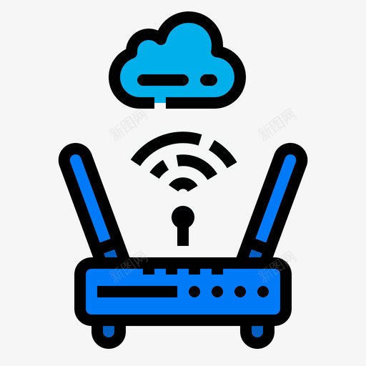 Wifi路由器物联网140线性彩色svg_新图网 https://ixintu.com Wifi 路由器 联网 线性 彩色